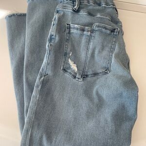 Good American Light Blue Ankle Crop Jeans